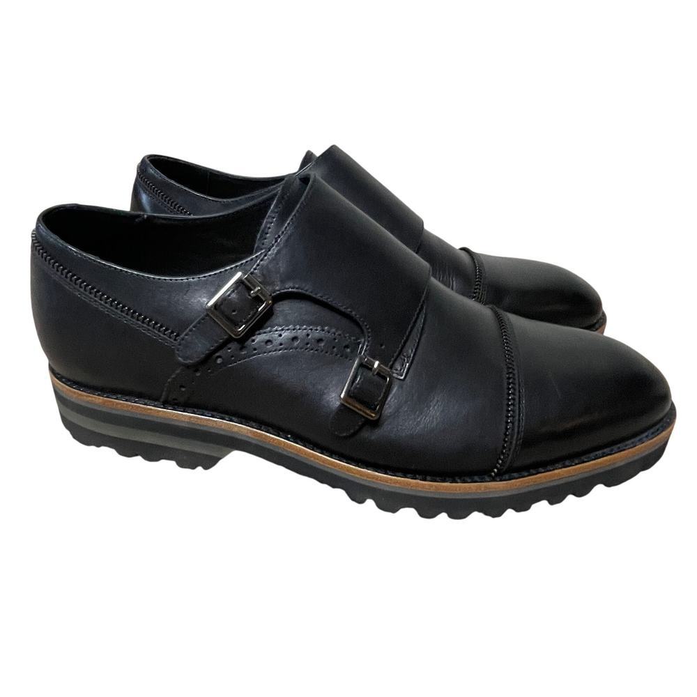 Robert Graham Acadia RGC5120 Mens Black Leather Monk‎ Strap Oxford Shoes 11